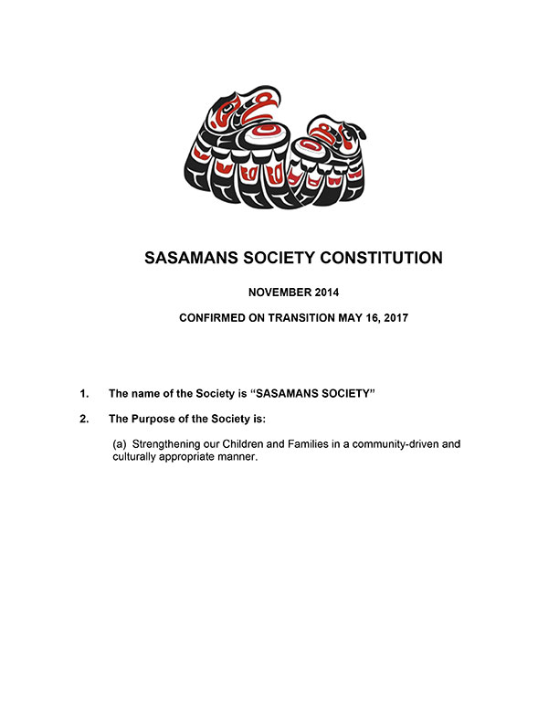 Sasamans Society Constitution